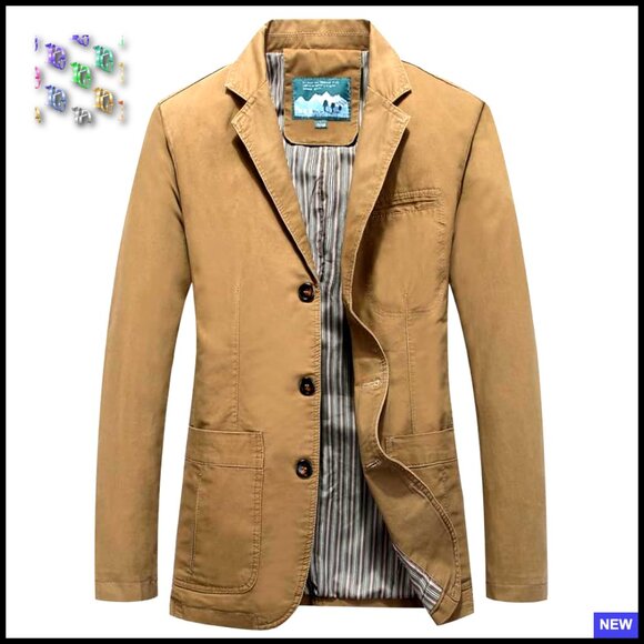 Slim Fit Sport Coat Lightweight Formal Casual Blazer Polyester Classic